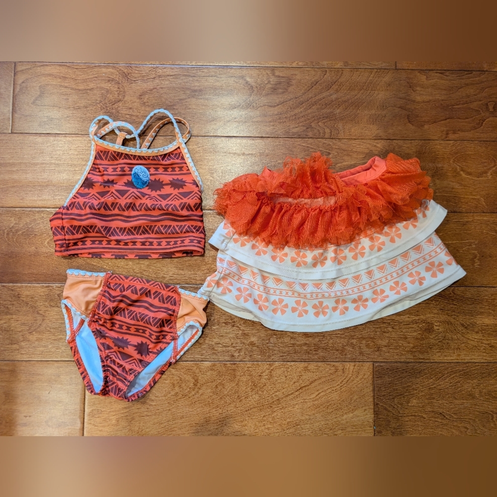 Disney Moana Red and White Swimwear set